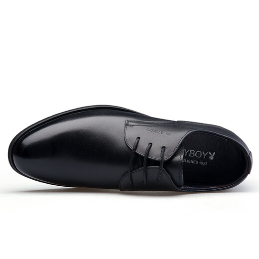 Playboy (PLAYBOY ESTABLISHED 1953) classic men's lace business wedding leather shoes British round toe formal shoes men's shoes 5DW009049D01 black 39