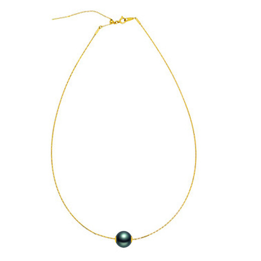 Drops of water form pearls. Nanzhu family Tahitian black pearl pendant 18K gold necklace light luxury smart passepartout 520 gift for wife 9-10mm