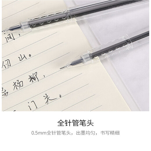 Morgenlichtfarbe A9201 Neutraler Stift 0,5 transparenter Stift Tintenfisch Wasser Stift Carbon Schwarz Nadel Kernersatz Test Stift A9201 Schwarzer Stift 6 + 4187 Schwarzer Stift 20