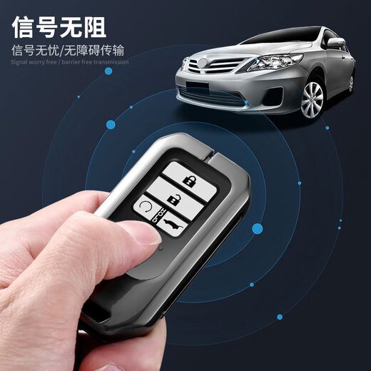 绅创适用本田钥匙套crv雅阁xrv思域凌派缤智urv飞度皓影型格英诗派扣 F款【铂金灰】+【金属扣】 下单请核对车型