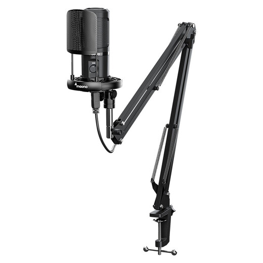 Maono Microphone Computer Microphone Notebook USB Condenser Microphone Online Class Teaching Game Karaoke Live Recording Microphone Conference Desktop Bobo Microphone 461S High Quality Sound + Adjustable Gain + Plug and Play