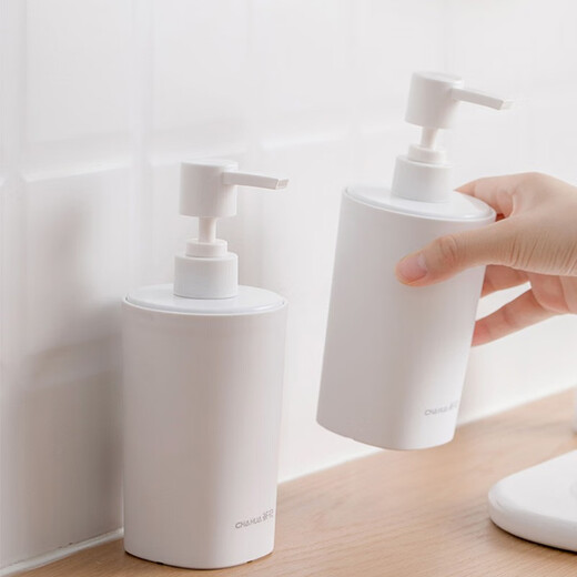 Camellia (CHAHUA) Shower Gel Dispensing Bottle Press-type Large Capacity Hotel and B&B Bathroom Shampoo Refilling Travel Portable Bottle Pure White 1
