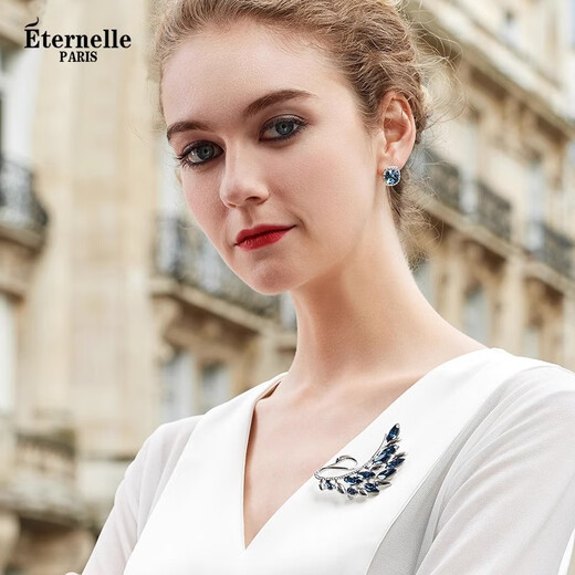 Eternelle French eternal Austrian crystal brooch high-end swan corsage temperament silk scarf buckle gift