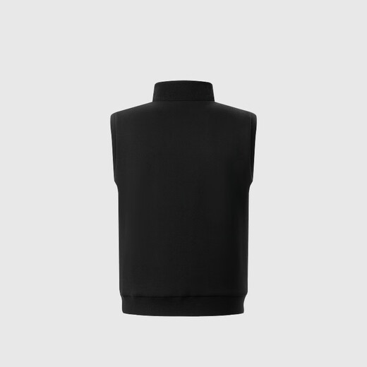 Biyinlefen 18-needle Australian wool autumn men's casual double-sided wearable skin-friendly warm stand-up collar vest jacket for men 07 black L