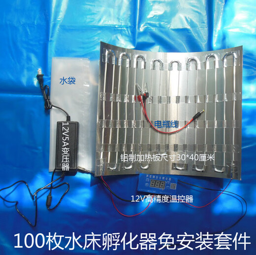 自制自动控温小型家用型水床孵化器小鸡鹌鹑鸽子蛋孵化机孵蛋器箱 100枚双电源铝板水床无箱