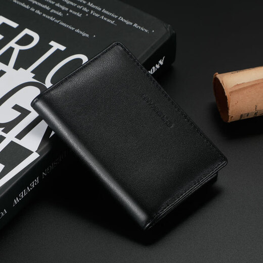 Ehrenmann Cowide Visitenkartenkartenbeutel echtes Leder -Männer mit großer Kapazität Visitenkarteninhaber Frauenlizenz -Lizenz -Bag -Karten -Kartentasche 99 Black Large Card Slot