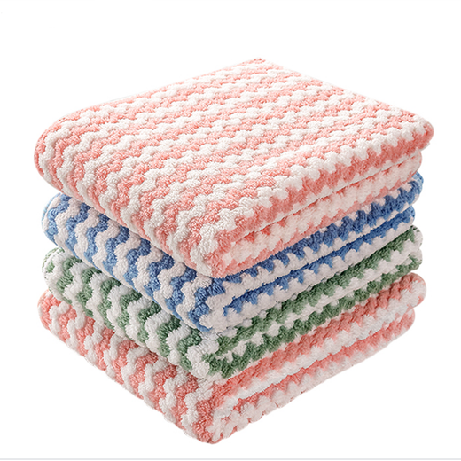 Thousand Lingniao thickened and larger rags, absorbent dishcloths, kitchen special non-linting towels for wiping tables, lazy scouring pads, 5 packs, mixed colors, 30*40cm, large size