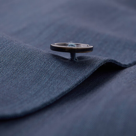 Blue Leopard (LAMPO) silk and wool two-color business suit suit for men medium blue slim fit light formal wedding dress suit top jacket suit (medium blue) 50 (175/100) C