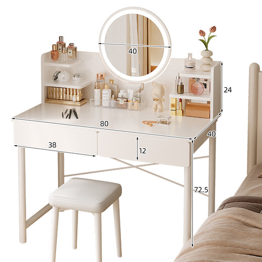 Shanshan wood art dressing table bedroom light luxury dressing table modern simple small apartment dressing table with mirror light storage integrated dressing table