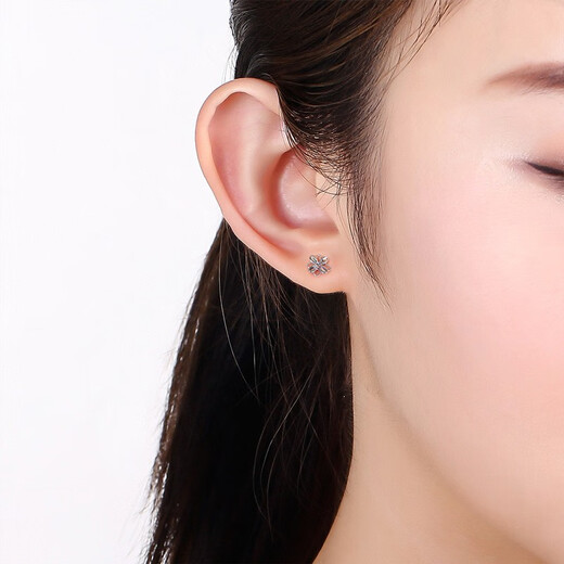 Saturday Fortune (ZLF) PT950 platinum earrings for women, platinum colorful forest ear hook style earrings 1.06g