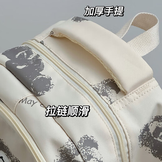 
Huili schoolbag new style for students and female junior high school students with large capacity backpack simple backpack wide shoulder strap schoolbag lightweight white and red [upgrade model + sky duck pendant]
