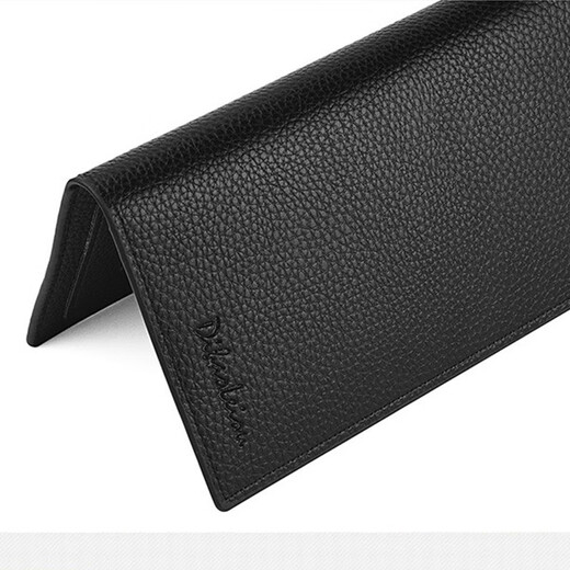 Fengshang Langes weiches Leder Brieftasche Herren dünner 2023 neuer Stil mit Wallet Youth Business Brieftasche modische Marke für Vater Männer Brieftasche lang [Schwarz]