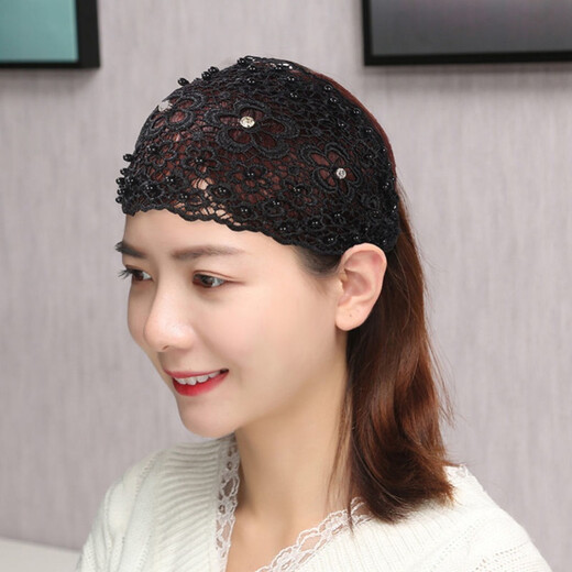 Qumeisi's new plum blossom hollow hairband Douyin Internet celebrity wide-brimmed pressed hair non-slip white hair cover headband women's headwear headband hairband single row diamond-coffee