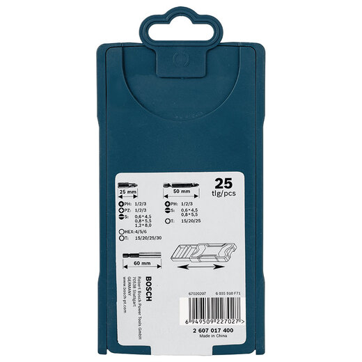 Bosch (Bosch) 25-pin 'x' Box Schraubendreherkopf Set (25-polige) Legierungstahl