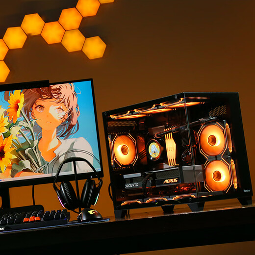 Gigabyte 24-month interest-free i5 14600KF/12600KF/5060Ti/9060XT e-sports network game live broadcast design rendering home desktop complete assembly computer host 5 i5 14600KF丨5060Ti 16G