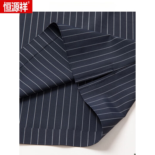Hengyuanxiang (HYX) summer lapel traceless short-sleeved T-shirt for men's vertical striped casual polo. shirt for men's fashion thin ice silk half-sleeved gray 6996 170/M