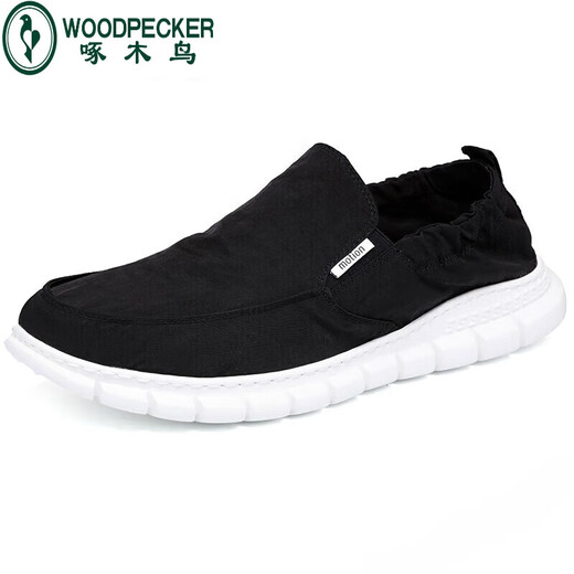 Woodpecker Old Pékin Chaussures en tissu pêcheur chaussures pour hommes pour le printemps et l'été respirant un pied pédale paresseux léger léger et séchage rapide 881-noir léger et pas malodorant les pieds-39