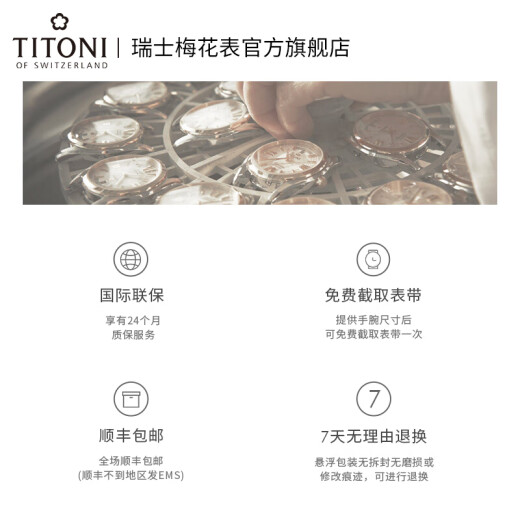 Titoni Swiss Plum Blossom Watch Herren Automatische mechanische Uhr Original importiert Fashion Casual Watch Master Serie 94388 S-677-Box-Set