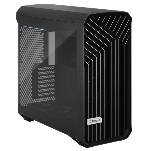Fractal DesignTorrent standard FD chassis mid-tower black side transparent EATX comes with 2*18/3*14 fans RGB supports 420 water-cooled graphics card 423 black computer desktop host Torrent black glass version (light color)
