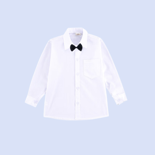 G.duck children's clothing children's white shirt boys long-sleeved pure cotton spring and autumn primary school uniforms medium and large girls' shirts flower girl performance long-sleeved white shirt 110 (recommended height 100cm 4-5 years old) cm