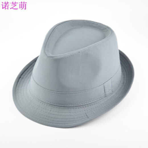诺芝萌 英伦风礼帽子男女士卷边小礼帽气质爵士帽纯色舞台表演帽子NE521 白色 均码头围58cm