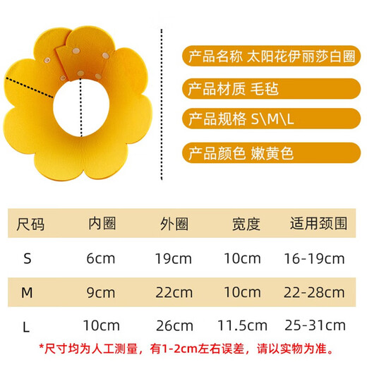 LISM Elizabethan collar for cats and dogs, pet dog and cat headgear collar, S size neck collar, anti-licking and biting neck collar, shame circle, S size, thickened version, suitable for 3-6 Jin Jin is equal to 0.5 kg inner cat