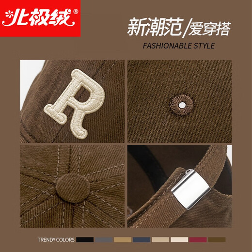 Arctic velvet (Bejirog) hat for men and women, trendy, fashionable and versatile outdoor baseball cap, four-season sports, fishing visor, sun hat, R letter black