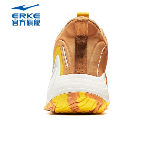 Hongxing Erke Men's Shoes Basketball Shoes Men's Wear-Resistant Breathable Anti-Slip Mesh Fitness Running Sports High-top Men's Sports Shoes Functional Shoes Caramel Yellow Brown/Sunlight Yellow 42