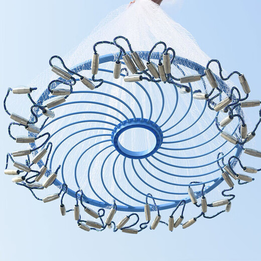 Renniaofei hand-throwing net, Frisbee-type hand-throwing net, monofilament line, strong and durable, weighted drop, thickened rope, easy to throw fishing net 4.2 meters