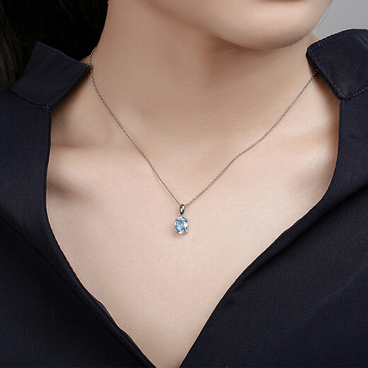 Meluxe Mina colorful treasure pendant aquamarine necklace for women birthday gift for wife and mother aquamarine 1 carat