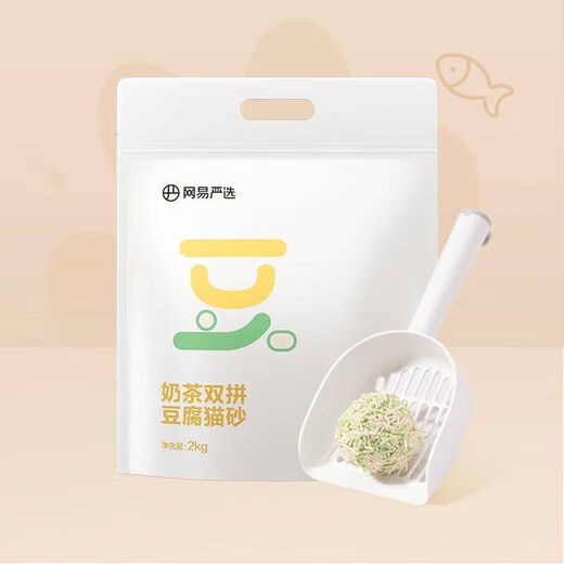 NetEase carefully selected cat litter probiotic tofu cat litter green tea upgraded version large bag of cat litter dust-free clumping cat milk tea double tofu litter 2.kgx4 bags original flavor