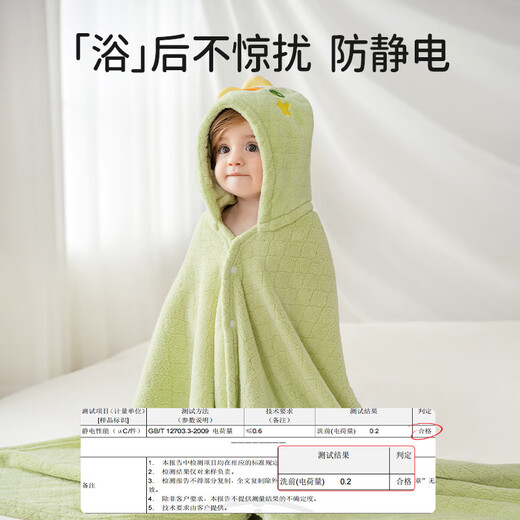OUYUN baby bath towel coral velvet quick-drying children's cloak bathrobe hooded baby bath bathrobe dinosaur 145*85