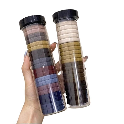 
[Hot sold in the entire network] Simple high elastic seamless hair band rubber band women tied with hair ropes and hair accessories internet celebrity ponytails Simple hair rope hair band - milk brown color - 40 package special offer