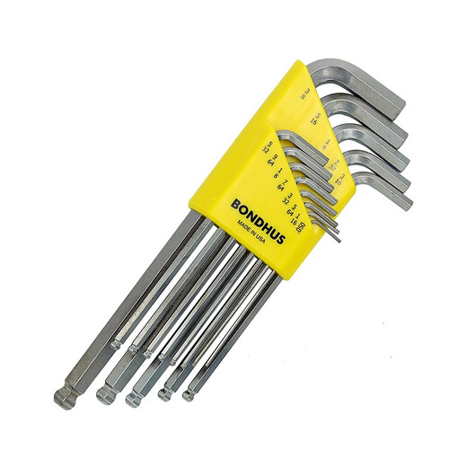 
BONDHUS American Allen Wrench Set Public Imperial Extended Ball Head Screwdriver Imported Hardware Tools Six 12137 (0.05-3/8) Imperial Flat Head 13-Piece Set