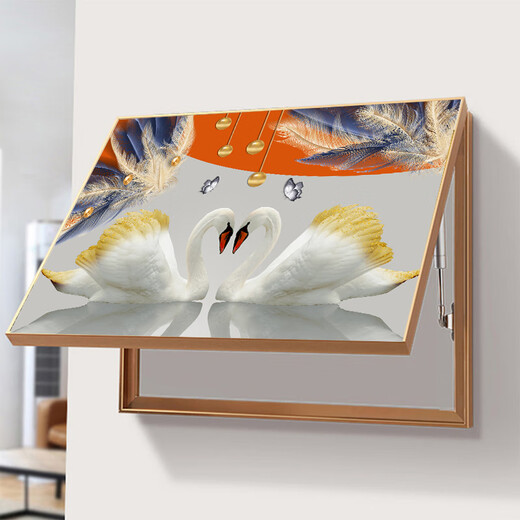 Jingpai Electric Meter Box Decoration Painting without Punching Hydraulic Up-Rolling Main Switch Strong Electric Box Mural Restaurant Distribution Box Hanging Painting 757-5 45*35 (blocking 35*25) Hydraulic Gold Frame