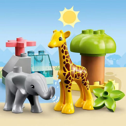 LEGO LEGO La serie Duplo de los personajes de cuento de hadas de LEGO Bloques de construcción reunidos Regalo de cumpleaños de los juguetes para niños 10971 African Wild Animals