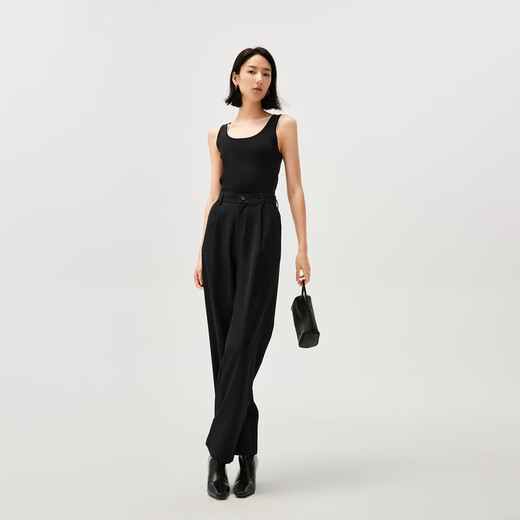 HLA Hailan House trousers women's business elegant waist double pleated straight trousers women's spring and autumn