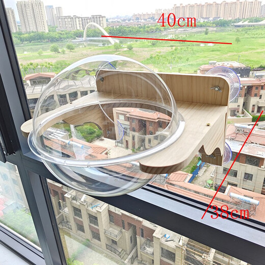 Ventosa para gatos Montado en la pared Vidrio sin perforaciones Columpio para gatos Hamaca Nido para gatos de madera maciza Escalera grande de lujo Cápsula espacial Rascador para gatos Resistente al desgaste Garra resistente a los rasguños Juguete para gatos Muebles de pared Plataforma de buceo de 1 metro de pie