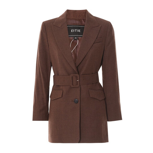 EITIE Temperament Retro Crisp Straight Casual Woolen Small Suit Autumn New Short Jacket Women's 7103814 Chocolate 89 L 165