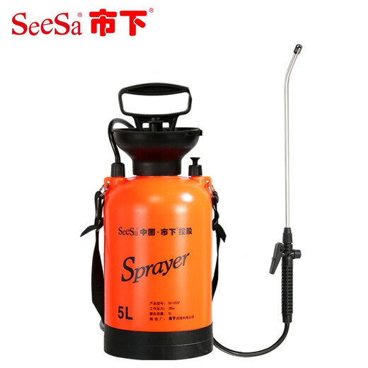 Shixia (seesa) Shixia brand watering kettle, gardening watering kettle, watering flower, pesticide sprayer, agricultural manual air pressure sprayer 5L with aluminum pole