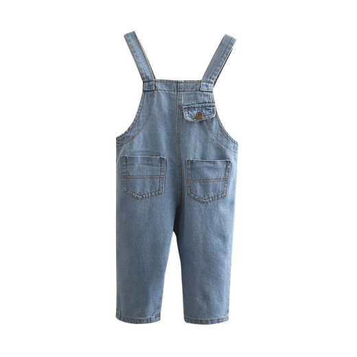 Shell element denim overalls spring new style girls and children's denim trousers kzc496 blue 120cm