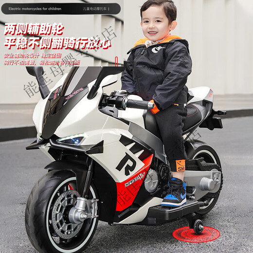 红思达（HONGSIDA）儿童电动摩托车大人可坐带小孩两轮摩托玩具车双人大款亲子童车 豪配+红色+发光软轮+12V12A电瓶