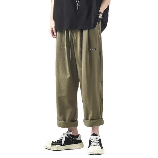 POUM National Trend Brand Men's Clothing Joint 2022 Autumn New Fashion Brand Lo suelta Pantalones heterosexuales de los hombres Pantalones casuales versátiles Men YXXS-A683 Militar Green M [sugerido 90-110Jin [Jin equivale a 0.5 kg]]