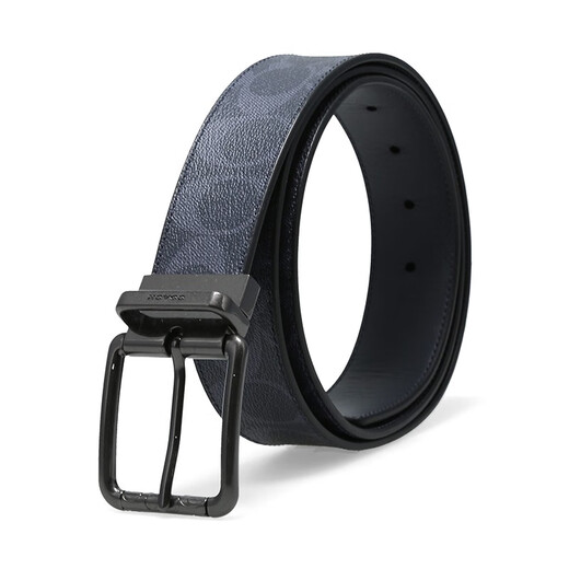 CoaCH (COACH) Men's Business and Casual Presbyterian Belt Pin-buckle Belt Gift 1283QBMI5 Black Gray 128cm 115cm