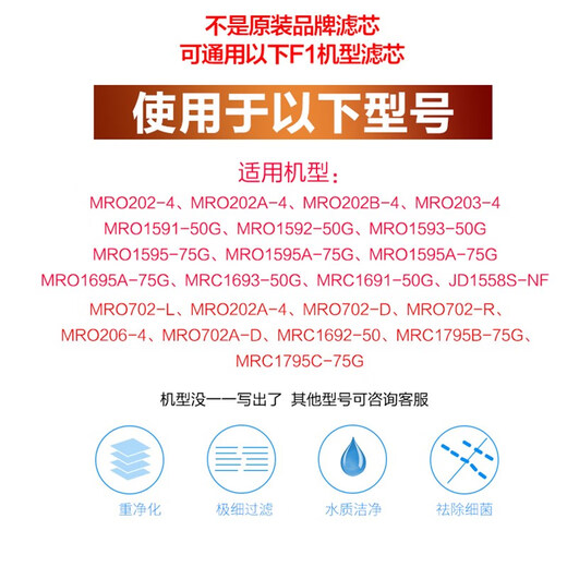 适用于美的净水器滤芯F1全套通用MRO202A-4 203-4 1592-50G反渗透 【单支】-PP棉