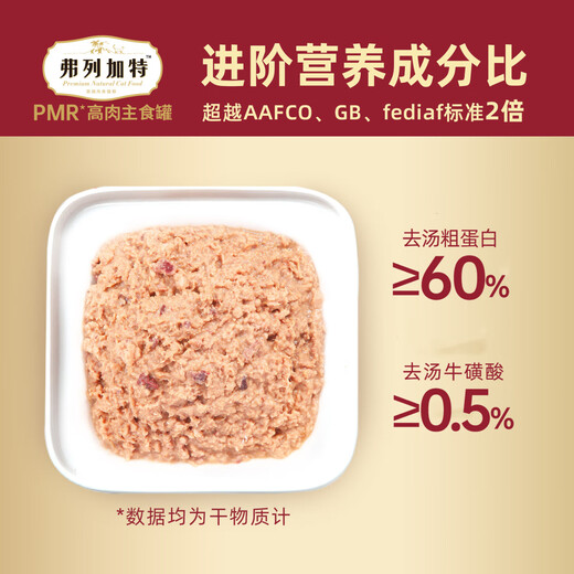 弗列加特猫罐头98%PMR高肉主食罐成幼猫通用【新老包装随机发货】 混合口味95g*6