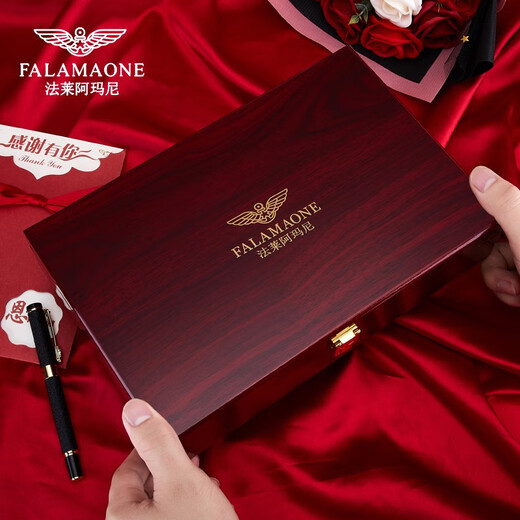 Falamaone Herren Brieftasche Männer Lange Leder -Männer Brieftasche Kuhläden Leder Brieftet Geburtstagsgeschenk für Freund Ehemann Vater Schwarz [Theke Geschenkbox]