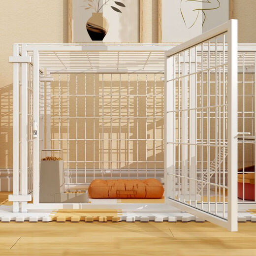 Jiamen JIAMEN (JIAMEN) anti-jailbreak fence dog cage household dog isolation fence free combination reinforced small dogs and cats Teddy Corgi white thickened anti-tilt 7 pieces 140*70*80 topless regular style