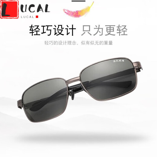 LUCALY Glass Sunglasses Glass Sunglasses Men's Business Glasses Driver's Glasses Driving HD Travel Fishing Men's Glasses Upgraded HD Tempered Glass Wear-Resistant Black 806 Single