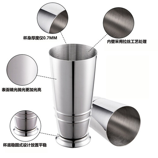 Fernas 304 stainless steel American three-stage Boston shaker, cocktail shaker, cocktail shaker set, three-stage mirror-5-piece set